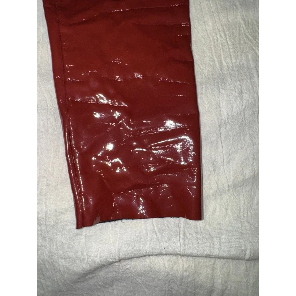 Commando mid high rise faux‎ patent leather legging burgundy women's size XS